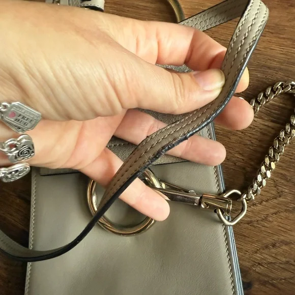 Chloé Mini Faye Beige Leather and Suede Crossbody Bag - Picture 5 of 11